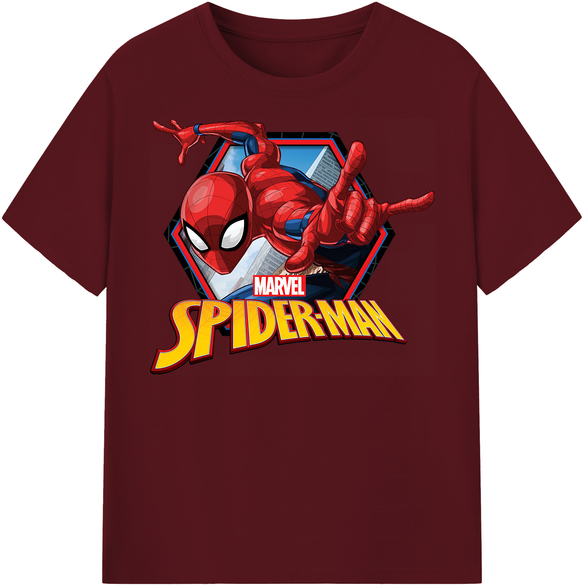 （画像用） Spider Man スパイダーマン 綿100％半袖Tシャツ（フロントプリント）